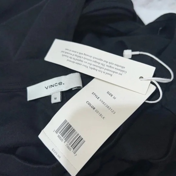 VINCE - Wrap Waist Cotton Jersey Sleeveless Midi Back cout out Dress in Black - Picture 6 of 8